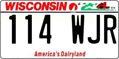 WI license plate 114WJR