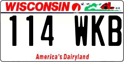 WI license plate 114WKB