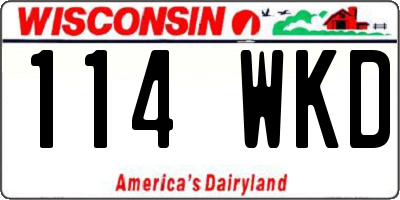 WI license plate 114WKD