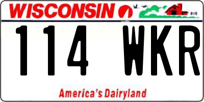 WI license plate 114WKR