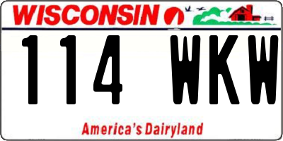 WI license plate 114WKW
