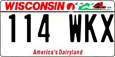 WI license plate 114WKX