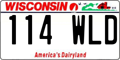 WI license plate 114WLD