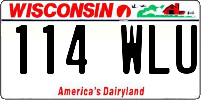 WI license plate 114WLU