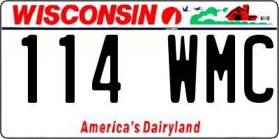 WI license plate 114WMC
