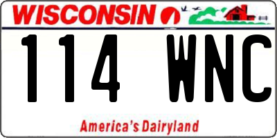 WI license plate 114WNC