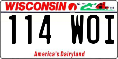 WI license plate 114WOI