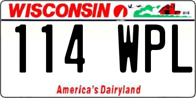 WI license plate 114WPL