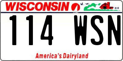 WI license plate 114WSN