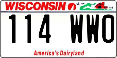 WI license plate 114WWO