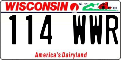 WI license plate 114WWR
