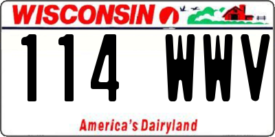 WI license plate 114WWV