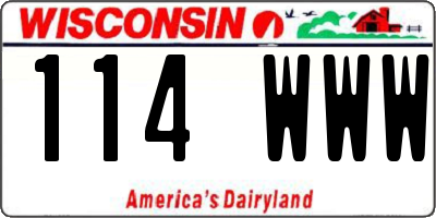 WI license plate 114WWW