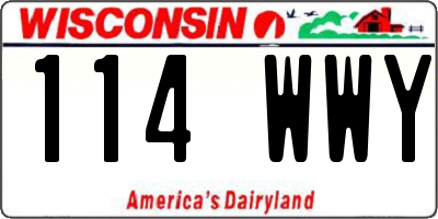 WI license plate 114WWY
