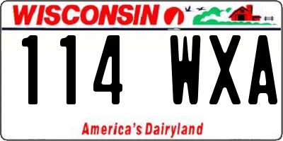WI license plate 114WXA