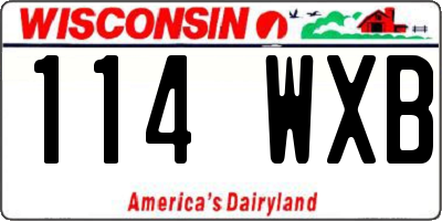 WI license plate 114WXB