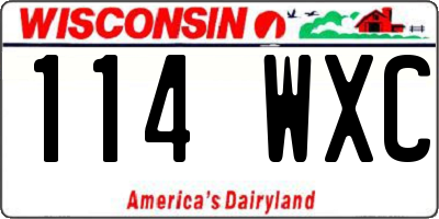 WI license plate 114WXC