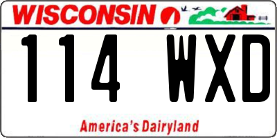 WI license plate 114WXD
