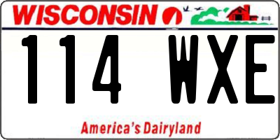 WI license plate 114WXE
