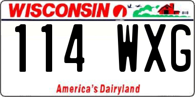 WI license plate 114WXG
