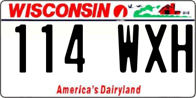WI license plate 114WXH
