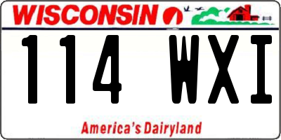 WI license plate 114WXI