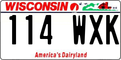 WI license plate 114WXK