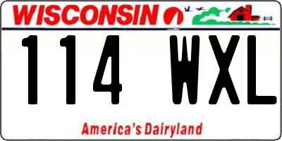 WI license plate 114WXL