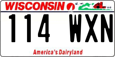 WI license plate 114WXN