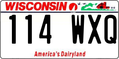 WI license plate 114WXQ