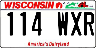 WI license plate 114WXR