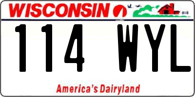 WI license plate 114WYL