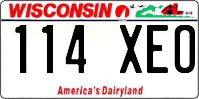 WI license plate 114XEO