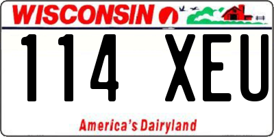 WI license plate 114XEU