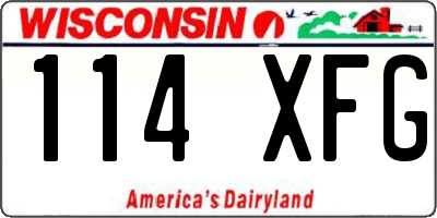 WI license plate 114XFG