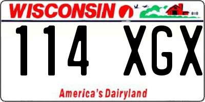 WI license plate 114XGX