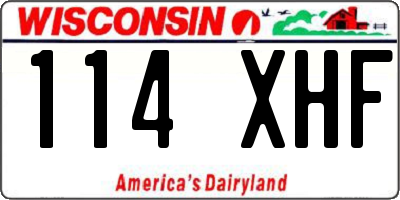 WI license plate 114XHF