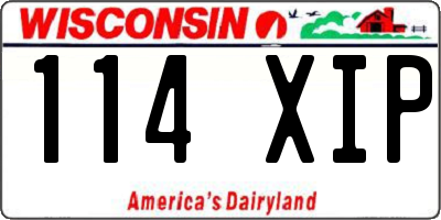 WI license plate 114XIP