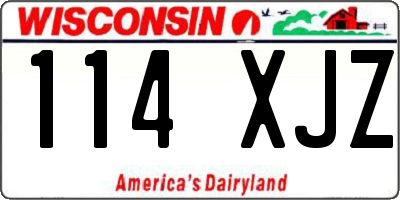 WI license plate 114XJZ