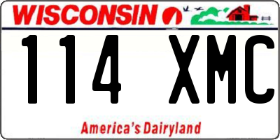 WI license plate 114XMC