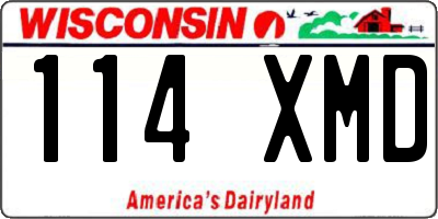 WI license plate 114XMD