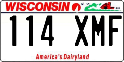 WI license plate 114XMF