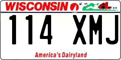 WI license plate 114XMJ