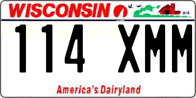 WI license plate 114XMM