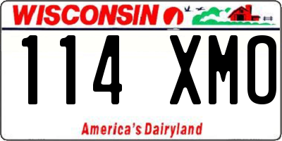 WI license plate 114XMO