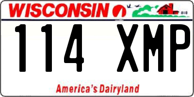WI license plate 114XMP