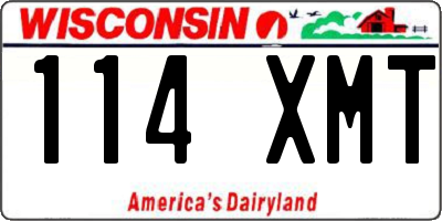 WI license plate 114XMT