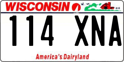 WI license plate 114XNA