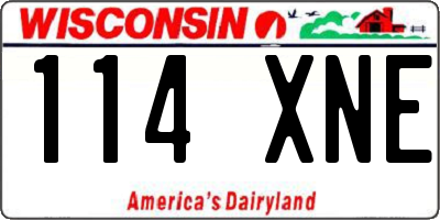 WI license plate 114XNE