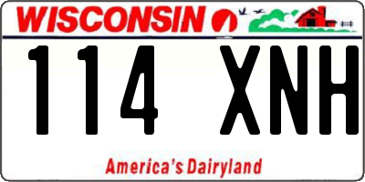 WI license plate 114XNH